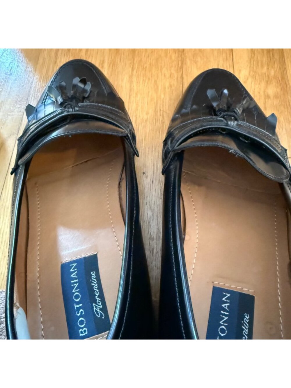 Bostonian Florentine Size 10 M Black Leather Kiltie Tassel Loafers Dress Shoes - Picture 4 of 16